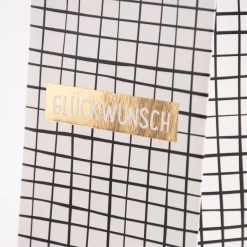 Grafik Werkstatt Geschenktüte Flaschentasche Glückwunsch Karo schwarz weiß 36x10x10cm
