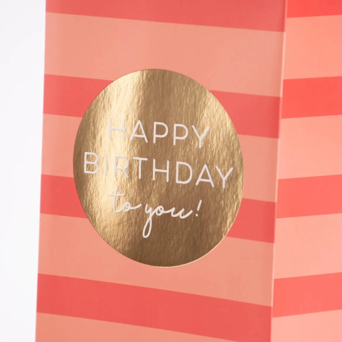 Grafik Werkstatt Geschenktüte Flaschentasche Happy Birthday to you Streifen rosa 36x10x10cm