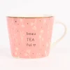 Grafik Werkstatt Goldtasse beaTEAful Blümchen rosa gold 420ml