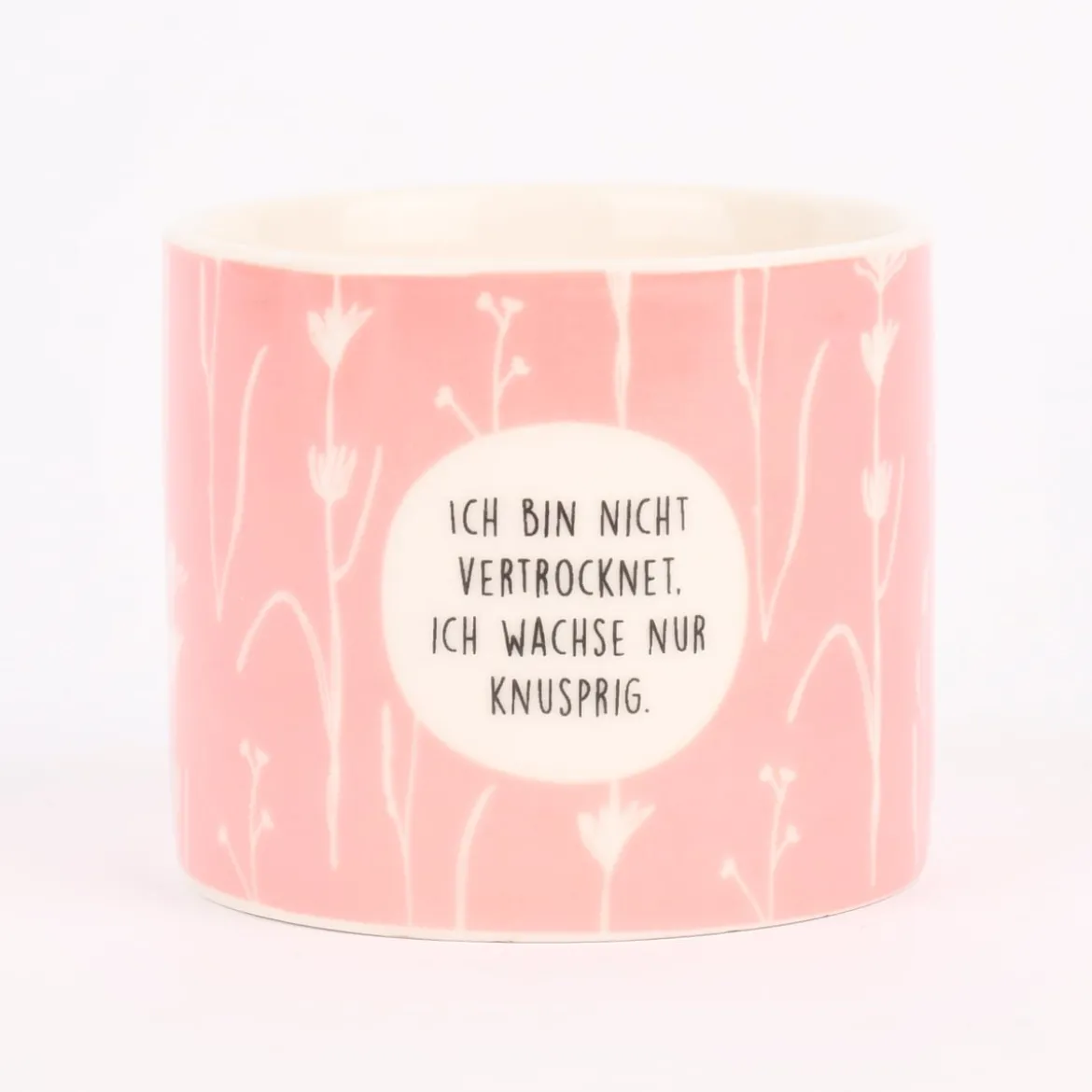 Grafik Werkstatt Mini-Blumentopf Ich bin nicht vertrocknet... rosa 6x6,5cm