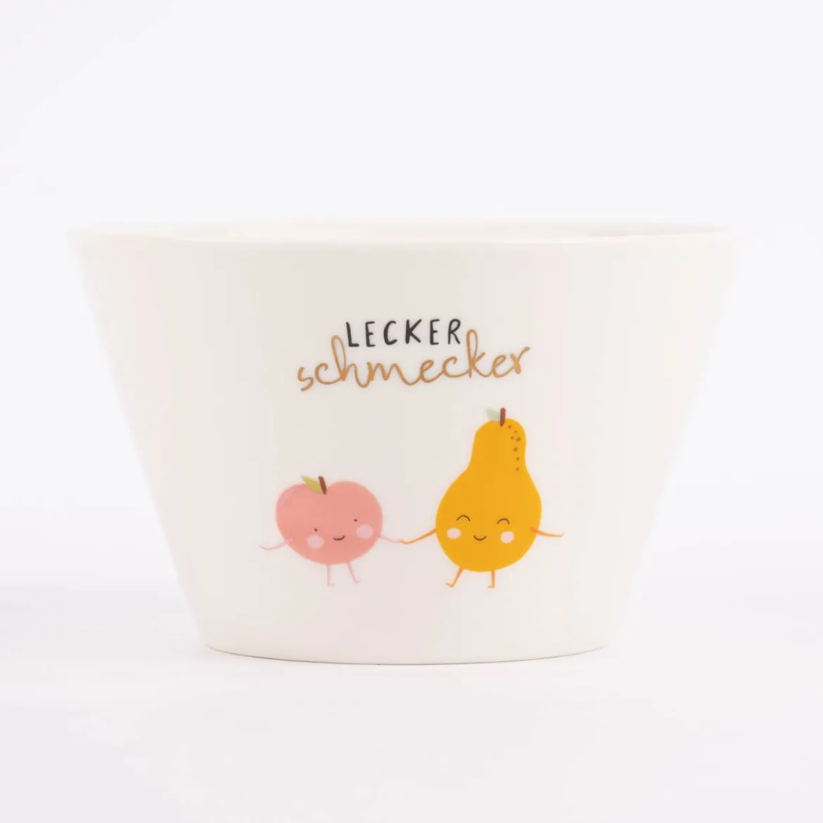 Grafik Werkstatt Müslischale Leckerschmecker Früchte weiß rosa gelb 14x9cm