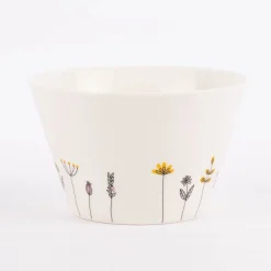 Grafik Werkstatt Müslischale Lieblingsmensch Blumen weiß schwarz 14x9cm