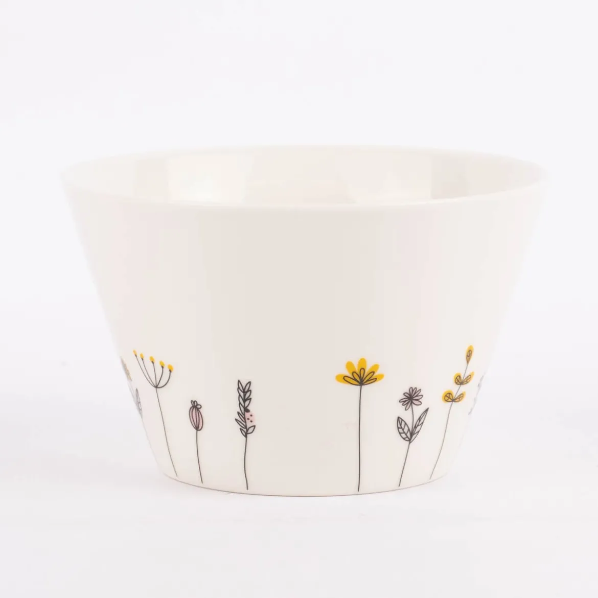 Grafik Werkstatt Müslischale Lieblingsmensch Blumen weiß schwarz 14x9cm