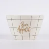 Grafik Werkstatt Müslischale Bon Appetit weiß goldfarbig 14x9cm