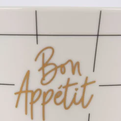 Grafik Werkstatt Müslischale Bon Appetit weiß goldfarbig 14x9cm