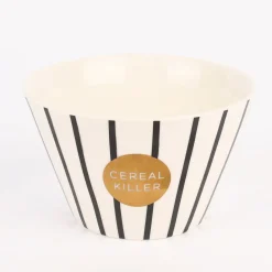 Grafik Werkstatt Müslischale CEREAL KILLER weiß schwarz goldfarbig 14x9cm