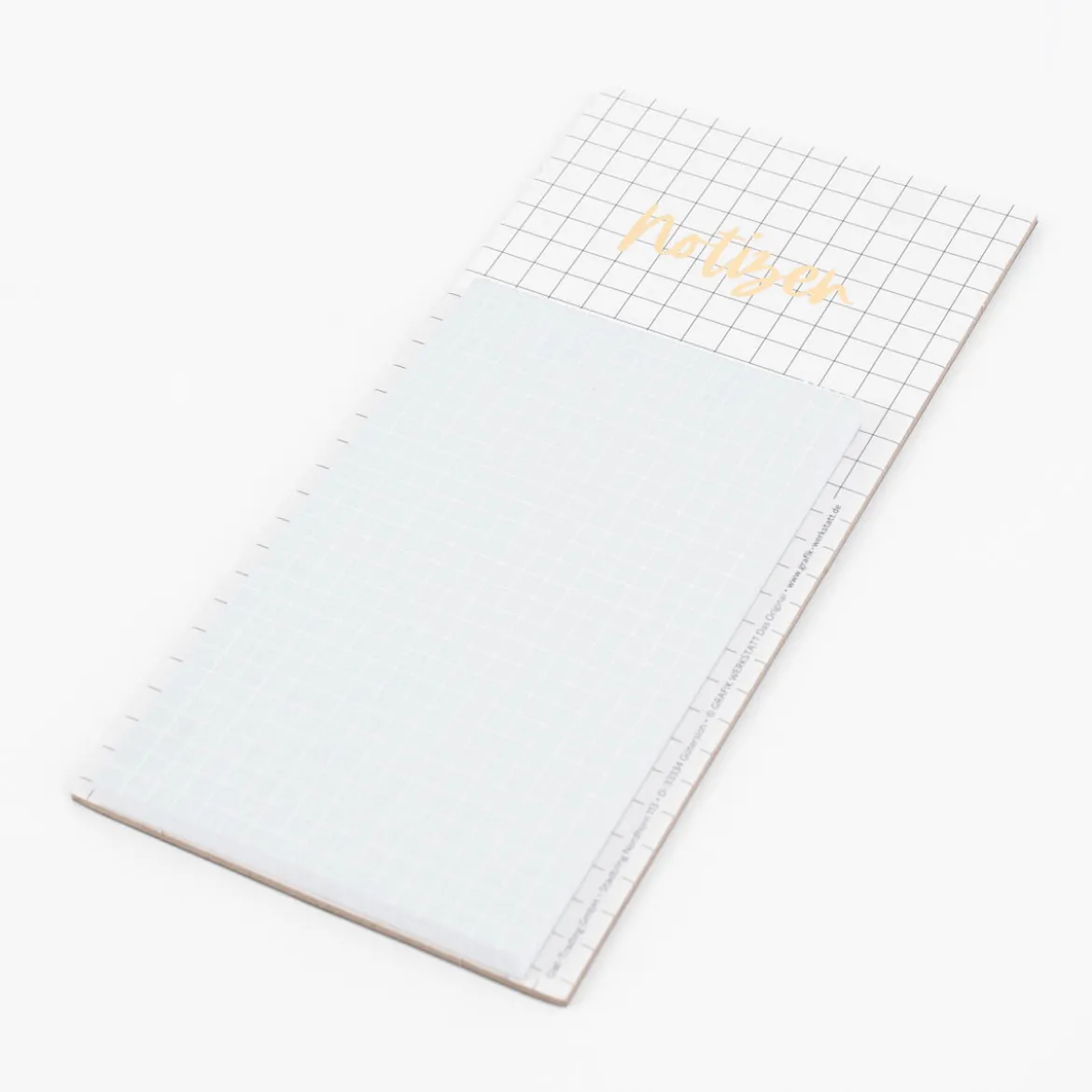 Grafik Werkstatt Notizen Magnetblock kariert weiß mint 10x21cm