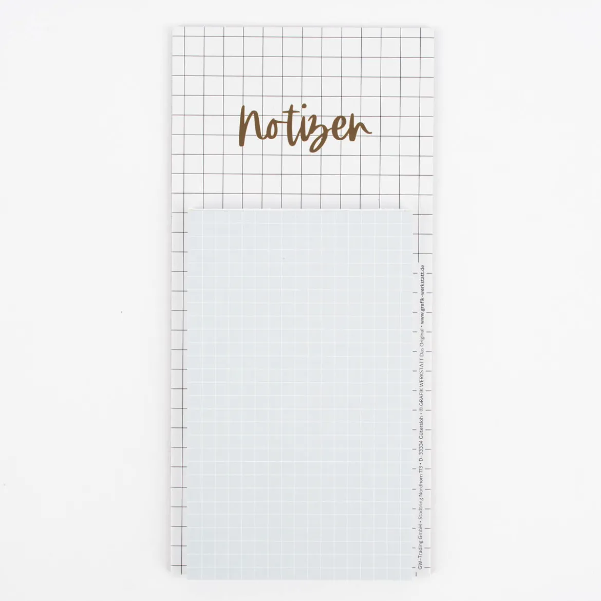 Grafik Werkstatt Notizen Magnetblock kariert weiß mint 10x21cm