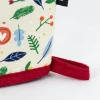 Grafik Werkstatt Ofenhandschuh Weihnachten Frohes Fest Geschenke Tannenzweige Zuckerstangen beige rot bunt 30x18cm