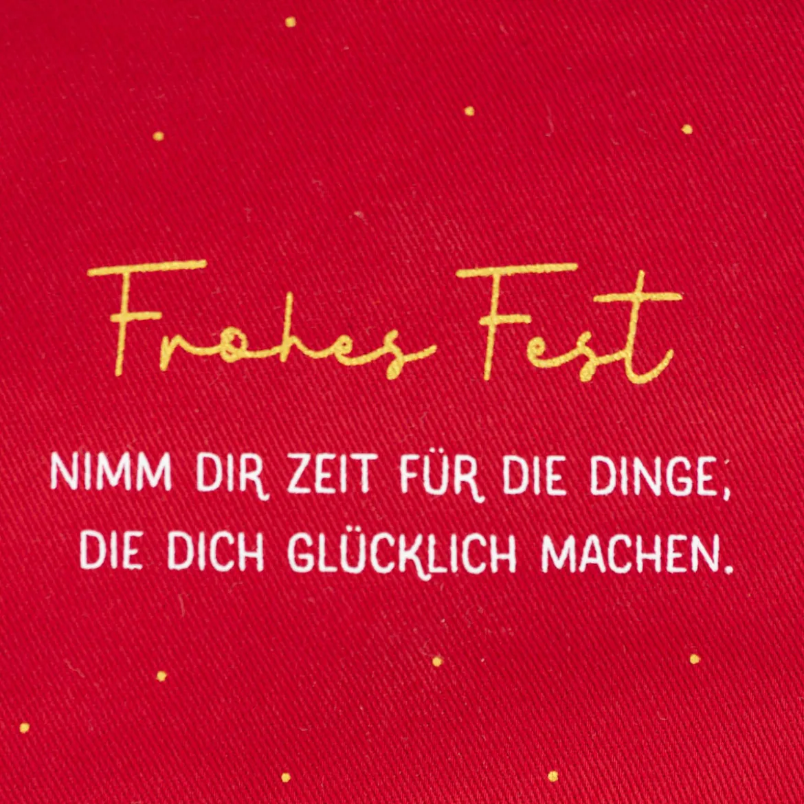 Grafik Werkstatt Ofenhandschuh Weihnachten Frohes Fest Punkte Stern rot 30x18cm