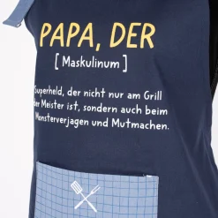 Grafik Werkstatt Schürze verstellbar Papa dunkelblau 66x85cm