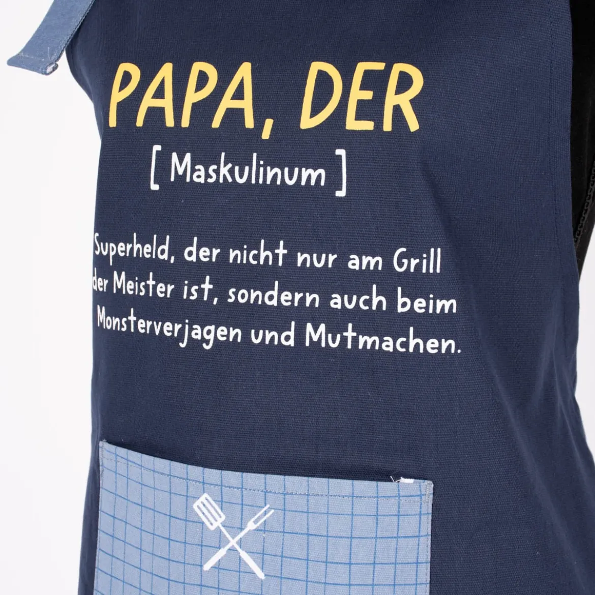 Grafik Werkstatt Schürze verstellbar Papa dunkelblau 66x85cm