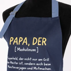 Grafik Werkstatt Schürze verstellbar Papa dunkelblau 66x85cm