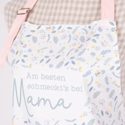 Grafik Werkstatt Schürze verstellbar Mama weiß rosa 66x85cm