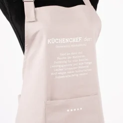 Grafik Werkstatt Schürze verstellbar Küchenchef grau weiß 66x85cm