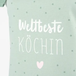 Grafik Werkstatt Schürze verstellbar Weltbeste Köchin Punkte mint weiß 66x85cm