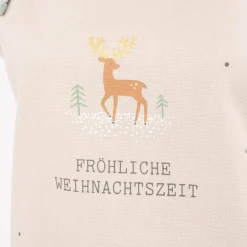 Grafik Werkstatt Schürze verstellbar Fröhliche Weihnachtszeit Hirsch natur 66x85cm