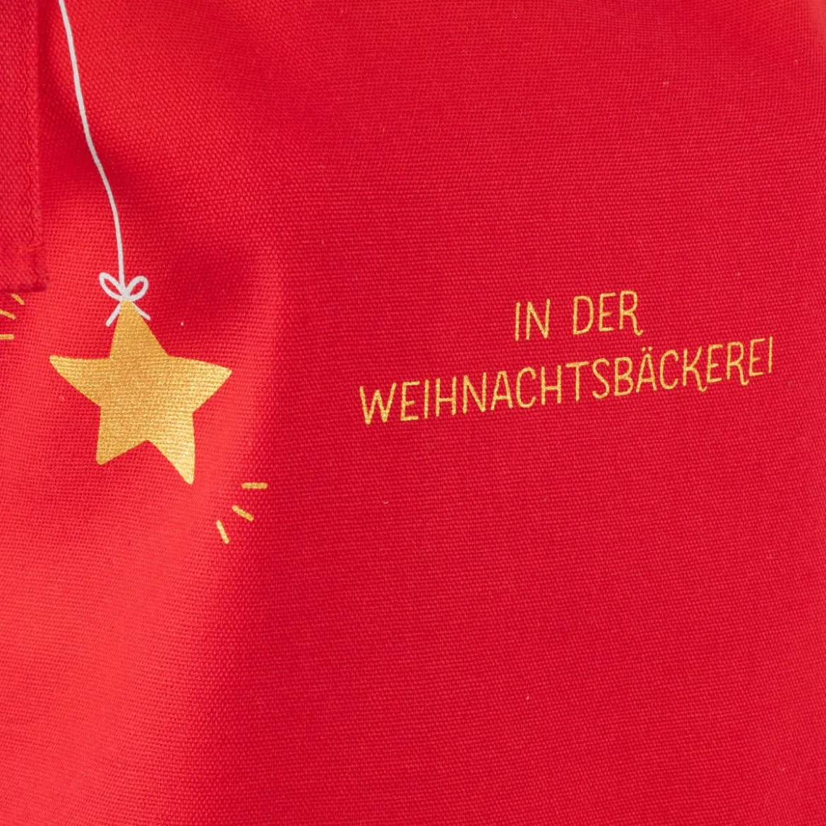 Grafik Werkstatt Schürze verstellbar In der Weihnachtsbäckerei Stern rot 66x85cm