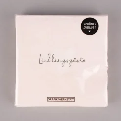 Grafik Werkstatt Serviette Lieblingsgäste rosa weiß schwarz 25x25cm 3lagig 20 Stück