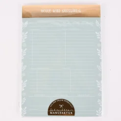 Grafik Werkstatt Tages To Do Notizblock Heute wird grossartig mint goldfarbig 15x21cm