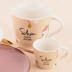 Grafik Werkstatt Tasse Goldtasse Schreibkram Manufaktur aus Porzellan verschiedene Motive 420ml