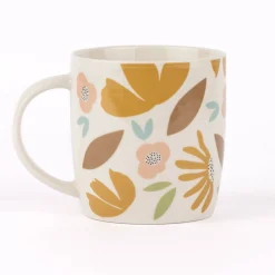 Grafik Werkstatt Tasse Gute Laune Kleine Auszeit Blumen abstrakt weiß bunt 300ml
