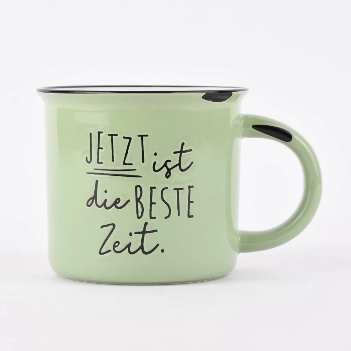 Grafik Werkstatt Tasse Vintage aus Keramik in Emaille-Optik verschiedene Motive 400ml
