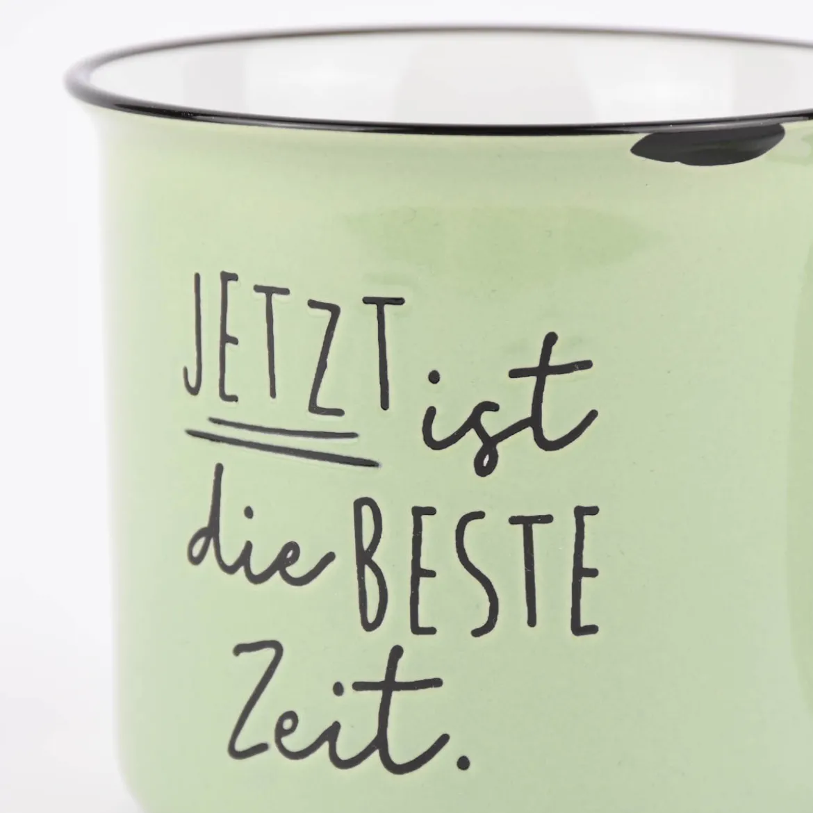 Grafik Werkstatt Tasse Vintage aus Keramik in Emaille-Optik verschiedene Motive 400ml