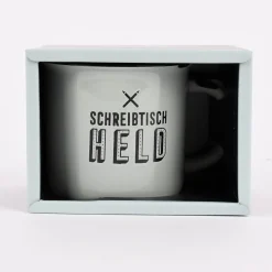 Grafik Werkstatt Tasse Vintage Schreibtisch Held altgrün schwarz 470ml