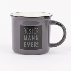 Grafik Werkstatt Tasse Vintage Bester Mann Ever! graublau schwarz 400ml