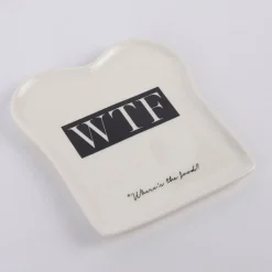 Grafik Werkstatt Toastteller WTF weiß schwarz 14,5x15,5cm
