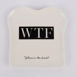 Grafik Werkstatt Toastteller WTF weiß schwarz 14,5x15,5cm