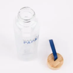 Grafik Werkstatt Trinkflasche aus Glas Weltbester Papa kariert 550ml