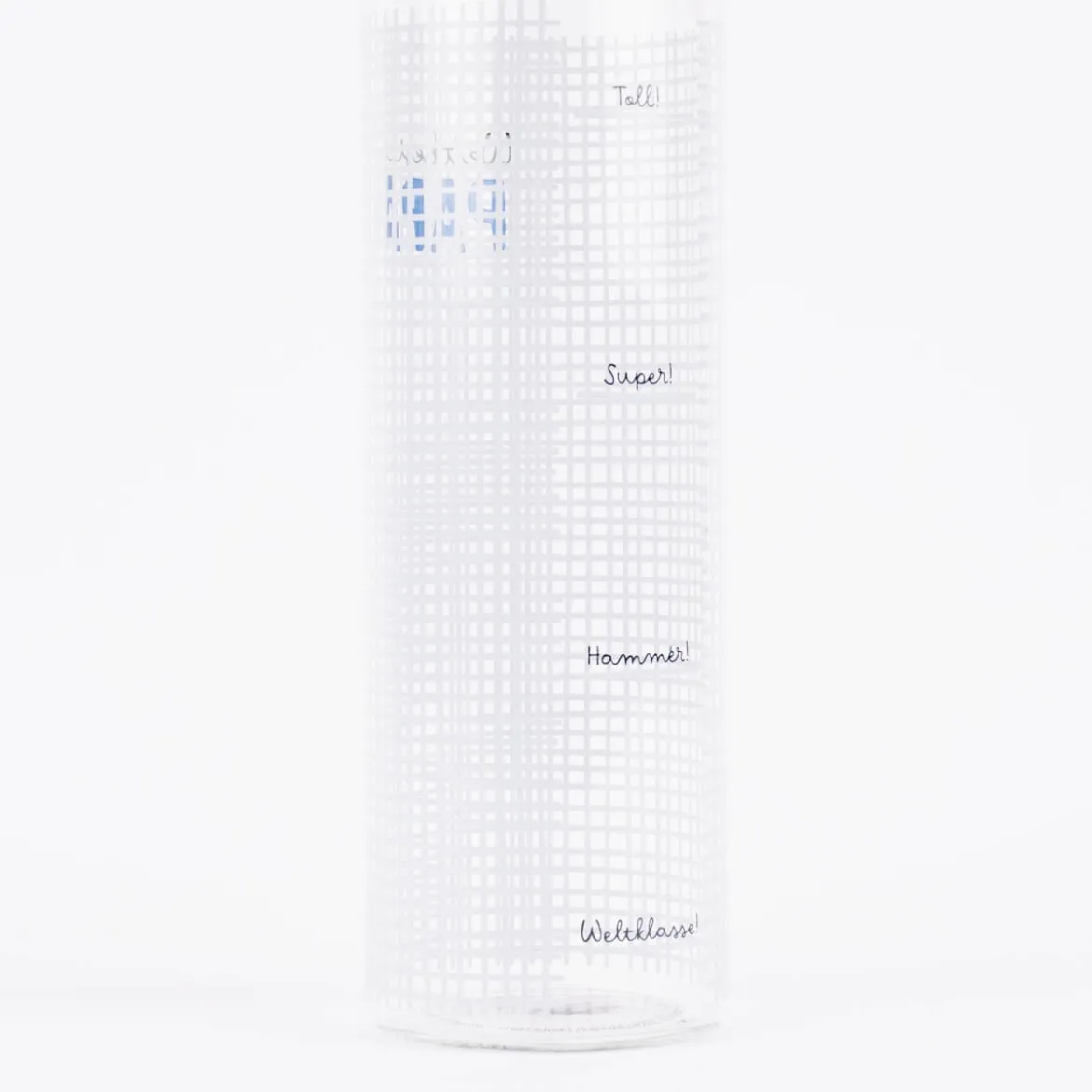 Grafik Werkstatt Trinkflasche aus Glas Weltbester Papa kariert 550ml