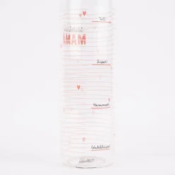 Grafik Werkstatt Trinkflasche aus Glas Weltbeste Mama Streifen Herzen 550ml
