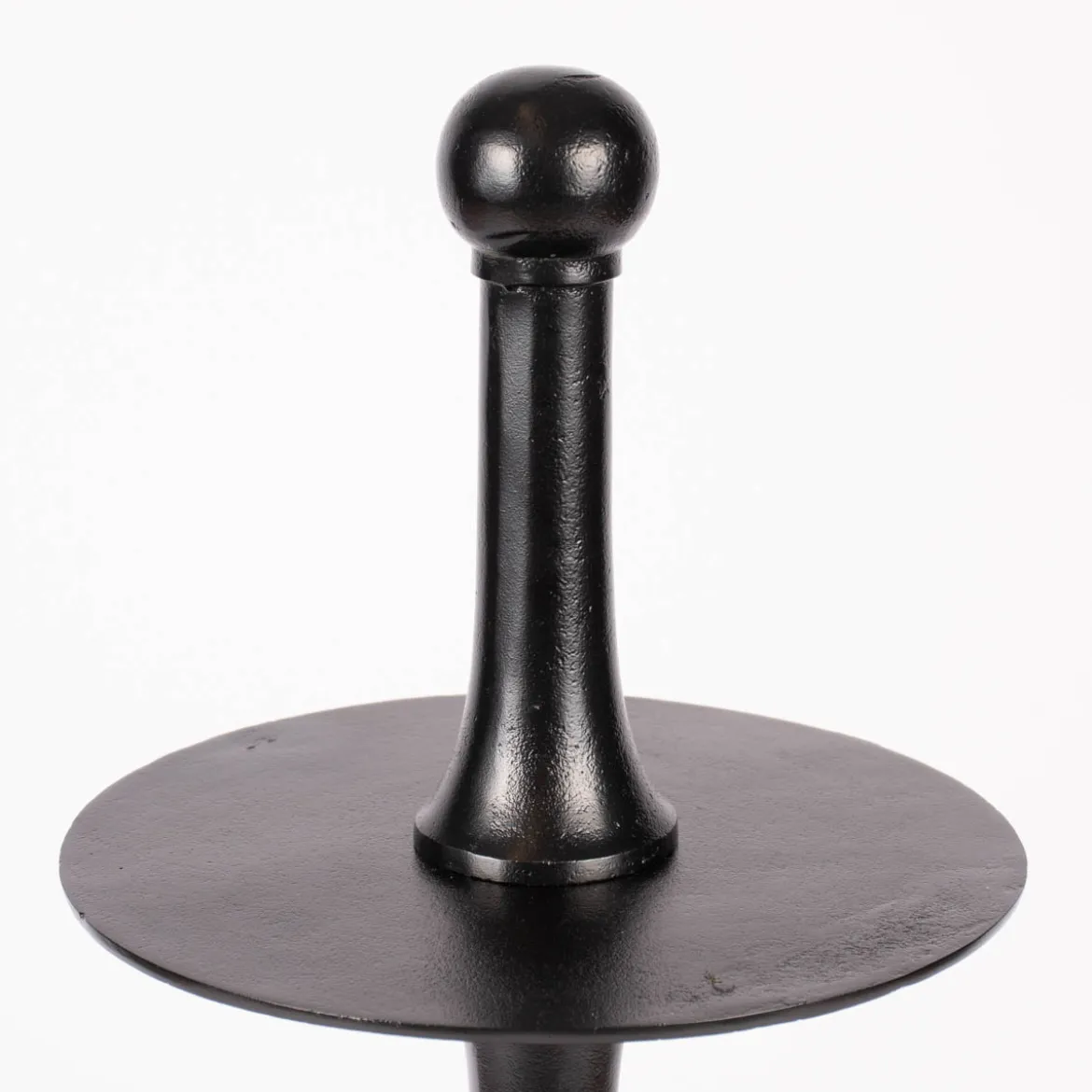 Große Etagere rund Metall Strukturoberfläche 4stufig Aluminium schwarz 55x123cm