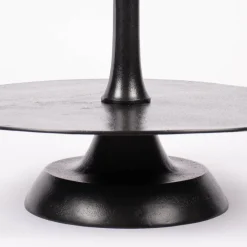 Große Etagere rund Metall Strukturoberfläche 4stufig Aluminium schwarz 55x123cm