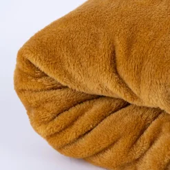 Große Kuscheldecke aus Microfaser einfarbig camel braun 180x220cm