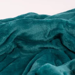 Große Kuscheldecke aus Microfaser einfarbig petrol blau 180x220cm