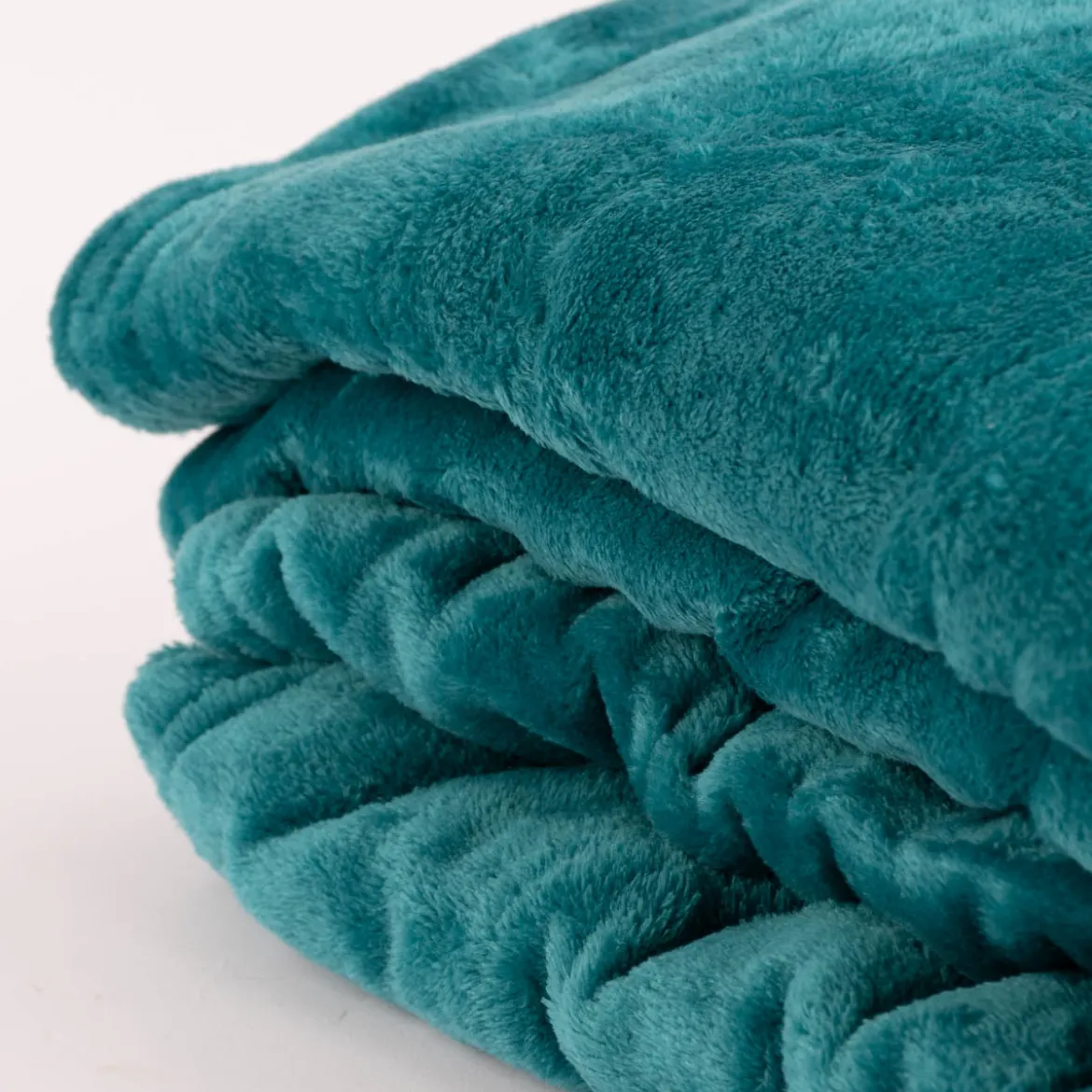 Große Kuscheldecke aus Microfaser einfarbig petrol blau 180x220cm