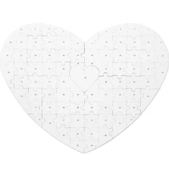 Gästebuch Puzzle Herzform Papier natur gold 45x35,5cm