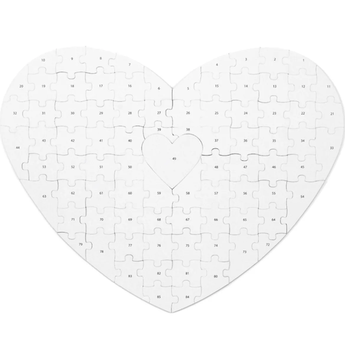 Gästebuch Puzzle Herzform Papier natur gold 45x35,5cm