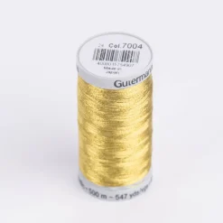 Gütermann Metallic Effektgarn Sulky Metallic Nähgarn Stickgarn Metalleffekt-Faden Farbnr. 7004 gold 500 Meter/Spule