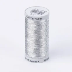 Gütermann Metallic Effektgarn Sulky Metallic Nähgarn Stickgarn Metalleffekt-Faden Farbnr. 7009 silber 500 Meter/Spule
