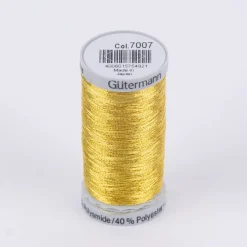 Gütermann Metallic Effektgarn Sulky Metallic Nähgarn Stickgarn Metalleffekt-Faden Farbnr. 7007 dunkelgold 500 Meter/Spule