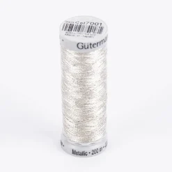 Gütermann Metallic Effektgarn Nähgarn Stickgarn Metalleffekt-Faden Metallic Farbnr. 7001 weiß 200 Meter/Spule