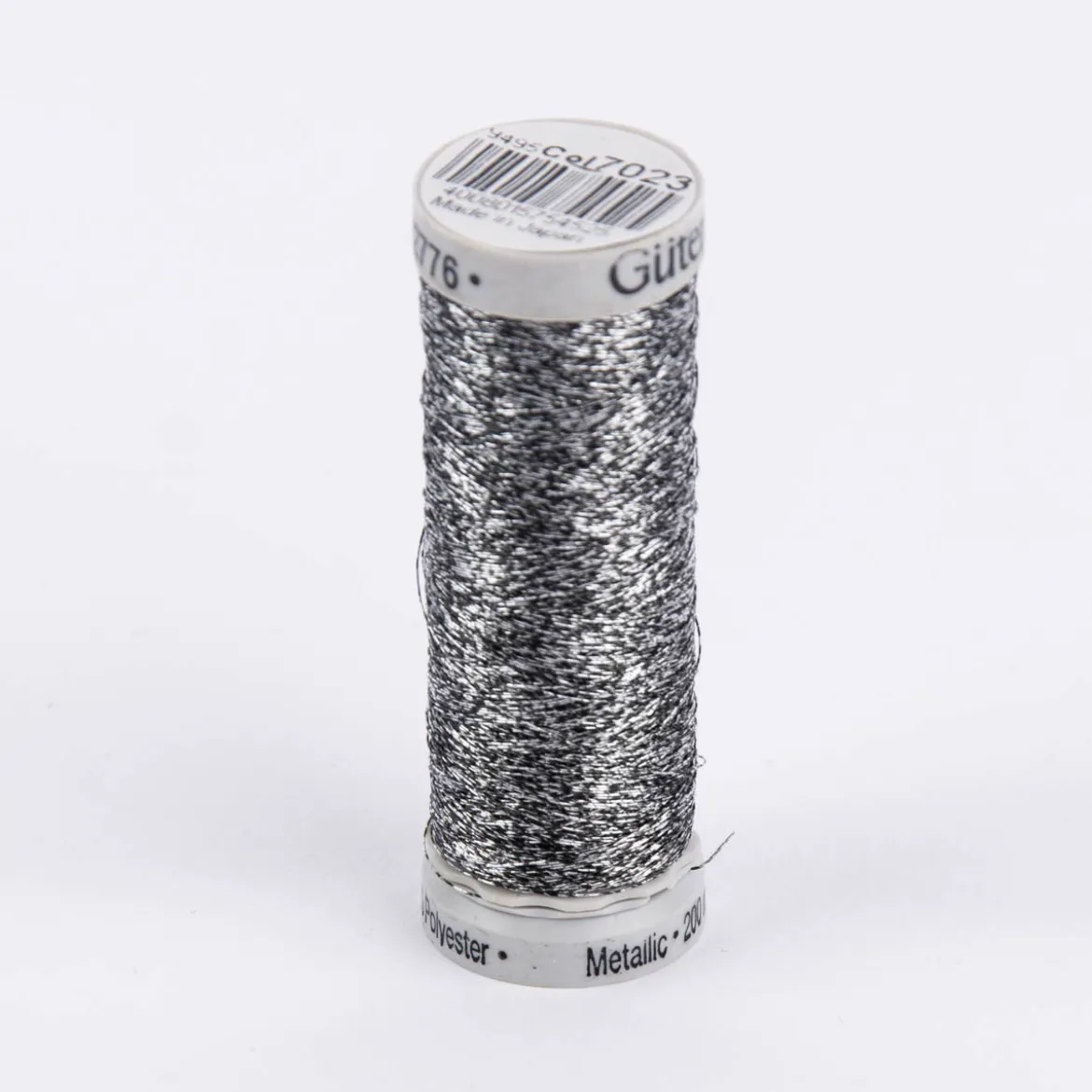 Gütermann Metallic Effektgarn Nähgarn Stickgarn Metalleffekt-Faden Metallic Farbnr. 7023 silber schwarz 200 Meter/Spule