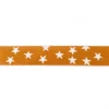 Gummi Band beige mit vielen kleinen weißen Sternen Meterware Breite: 2,5cm