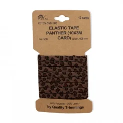 Gummiband elastisch Leomuster braun dunkelbraun schwarz Breite: 8mm 3m