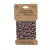 Gummiband elastisch Leomuster altrosa hell braun schwarz Breite: 8mm 3m